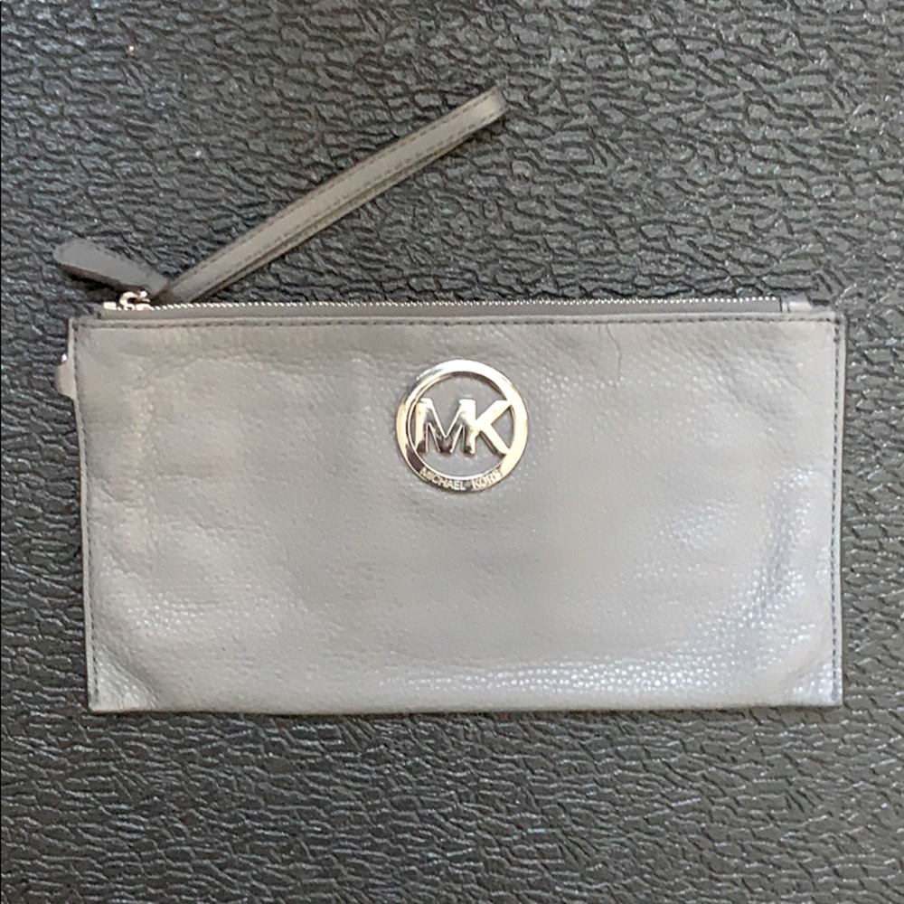 Gray Michael Kors wristlet.